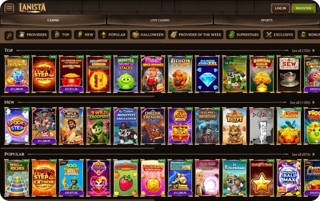 lanista casino games