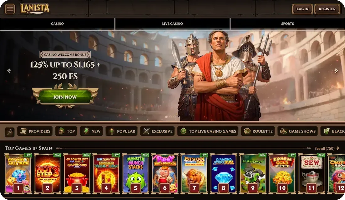 lanista casino site